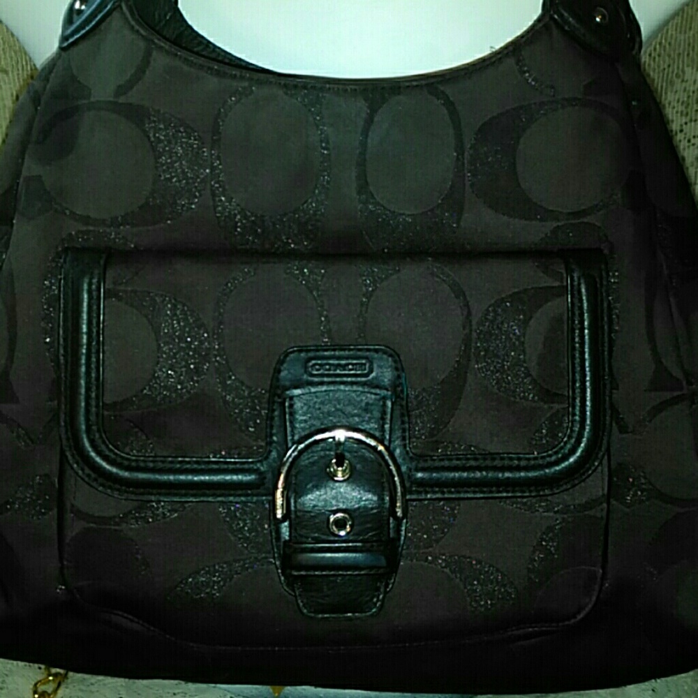 SOLD Authentic Coach black sateen used once